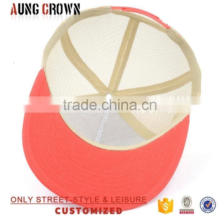 Flat bill cotton custom wholesale cheap trucker hat