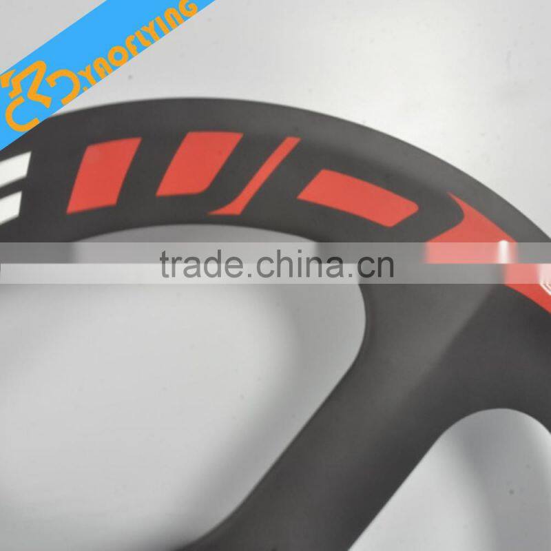 FFWD carbon 3 sopke bicycle wheels for sale,OEM 700c three spoke carbon fiber road bike wheels