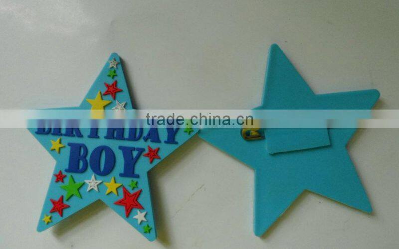 Custom star shape soft PVC rubber lapel pin badge