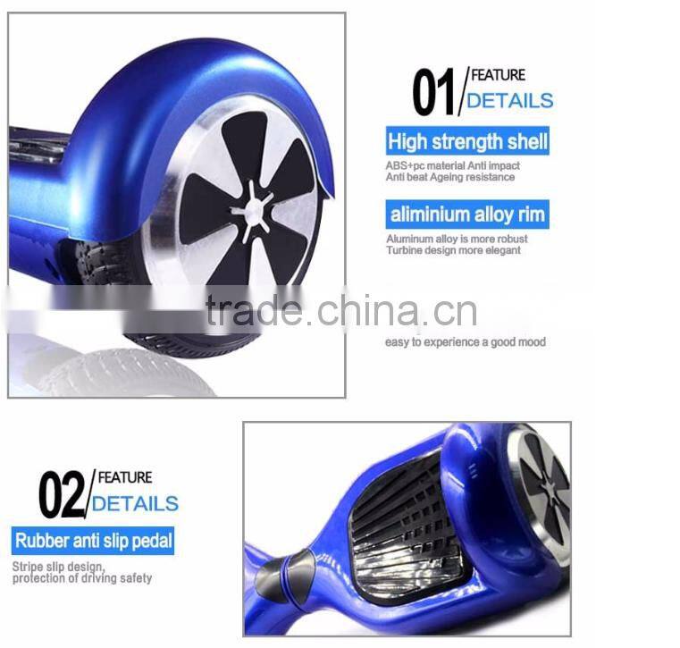 Smart Two Wheel Self Balancing Electric Scooter with Wireless Bluetooth Speaker and LED Lights