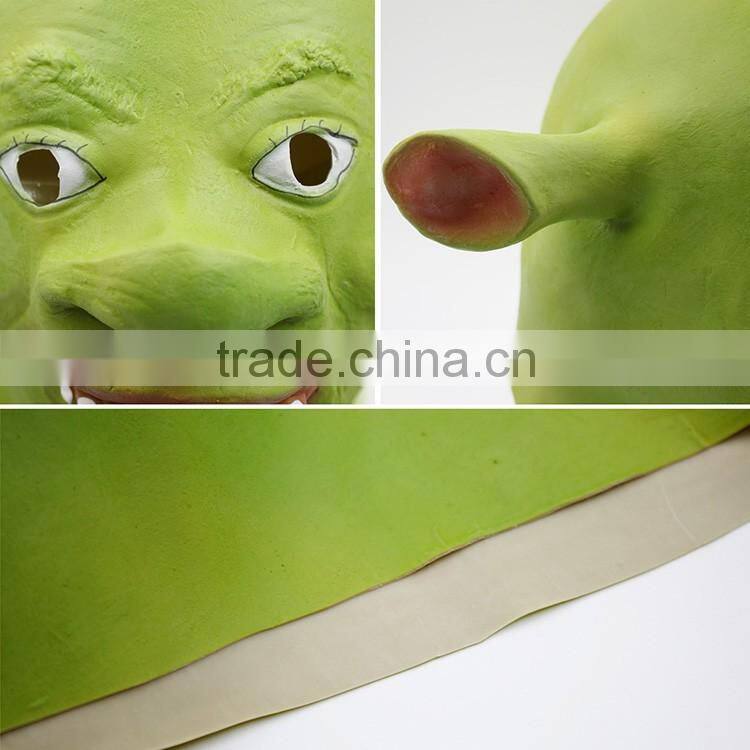 Hot Sale funny Green Unique rubber Halloween Shrek Vendetta Mask