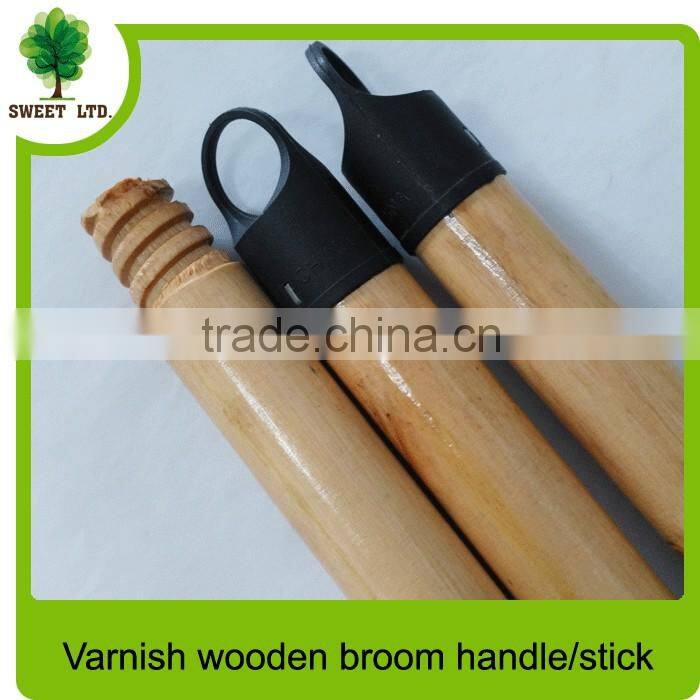 Varnished mop handle / wood broom stick / straight wooden broom and mop stick