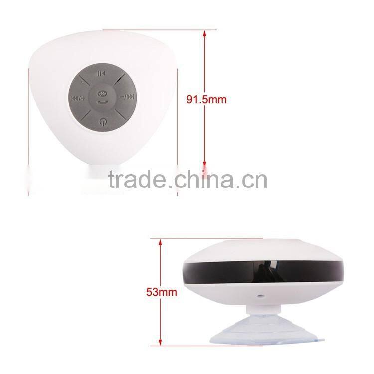 Waterproof Bluetooth Speaker with Silicone Sucker for Bathroom