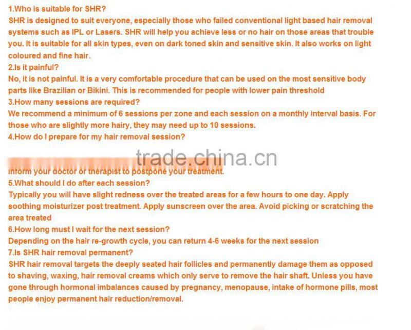 2016 Hot Sale 2 handles Portable IPL for Dark Circles and face lift elight laser equipment