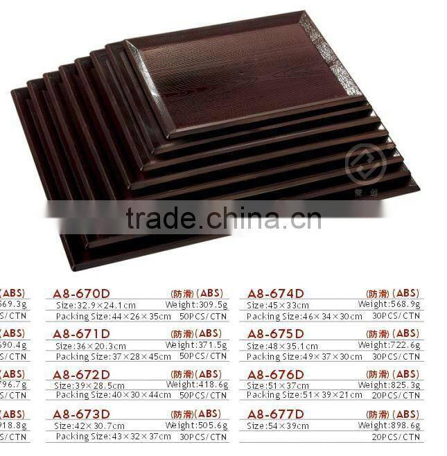 Japanese Style Plastic rectangular non-slip Tray