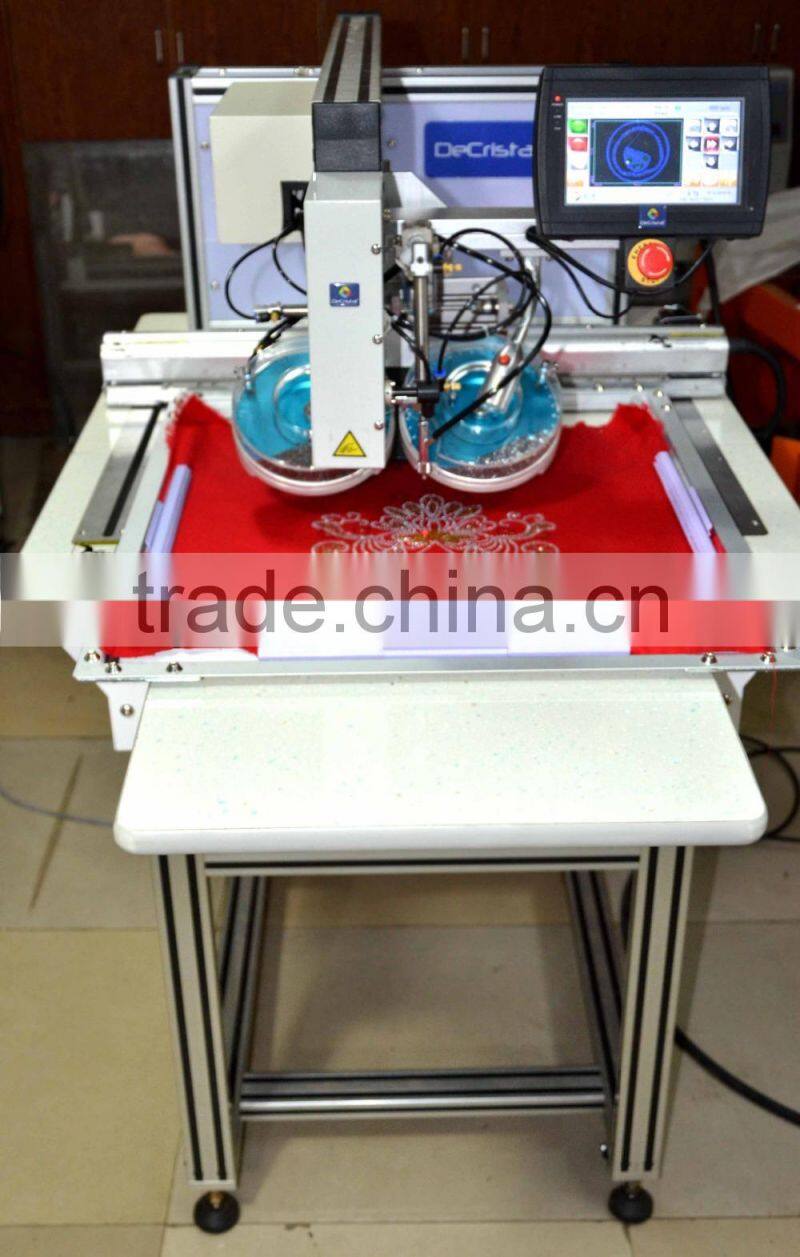 Mini type automatic hot fix rhinestone machine for sale with 1 head 2 colors