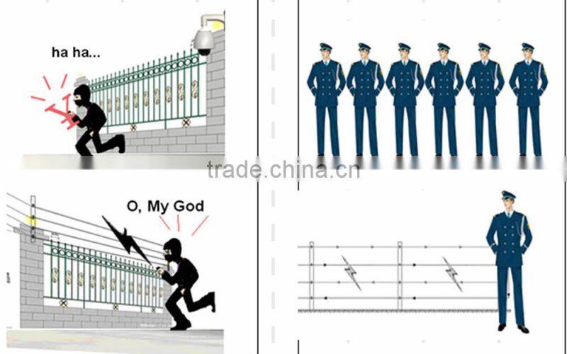 perimeter security high volotage fencing system with alarm