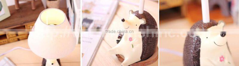 white cute hedgehog 12v dc table lamp for kids