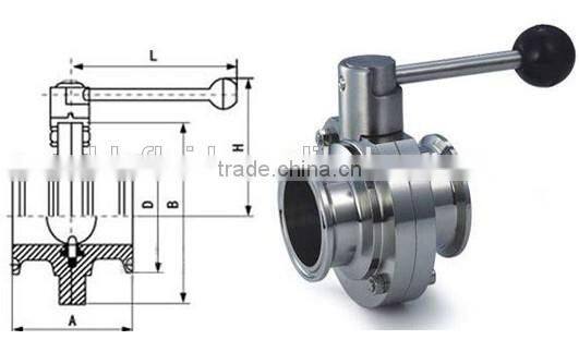 ISO Certified Factory Direct Sale Stainless Steel Sanitary Butterfly Valves