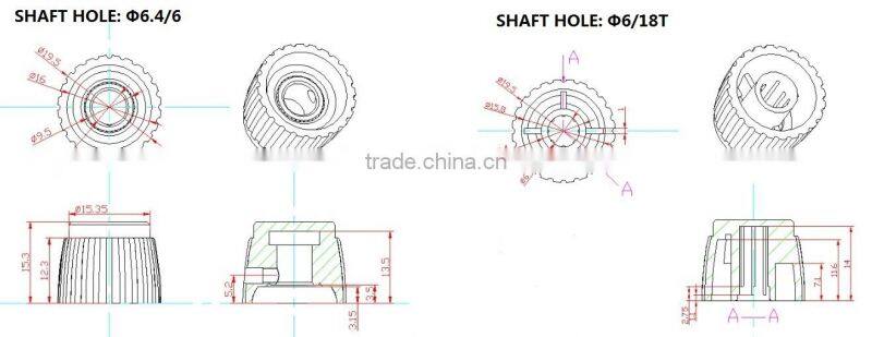 Guitar aluminum mini Marshall style (silver) gold knob