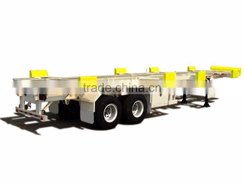 3 axles 40ft 20ft container skeleton semi trailer