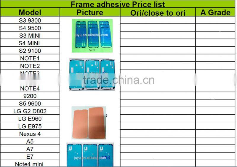 Original large inventory Frame Bezel Plate adhesive sticker for Samsung S4 mini