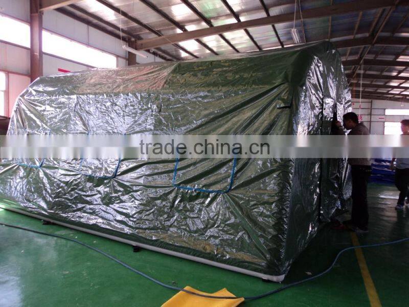 Easy setup big inflatable army tent with strong waterproof and windproof