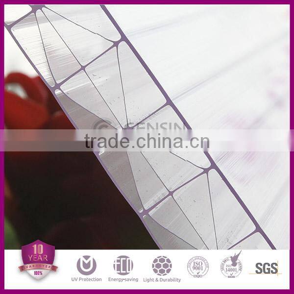 Haining Gensin Grade A 25mm polycarbonate transparent multiwall sheet/polycarbonate polyglass sheet /pc eraction partition