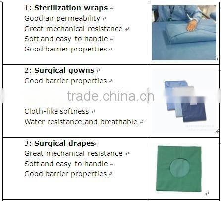 Veijun SMS nonwoven applied in diaper and leg cuff