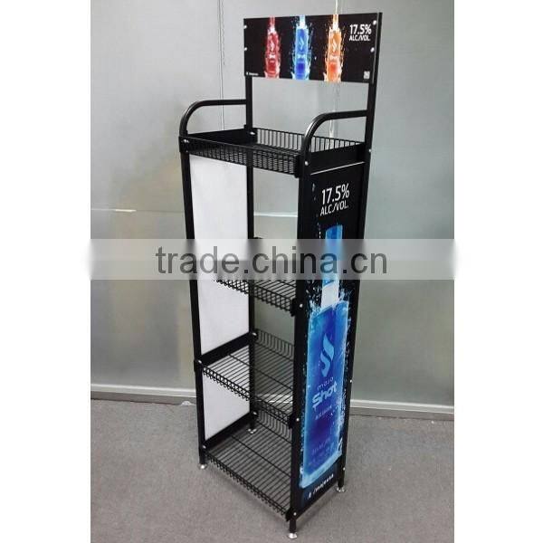 Metal Wire 4 tier Drink Display Rack