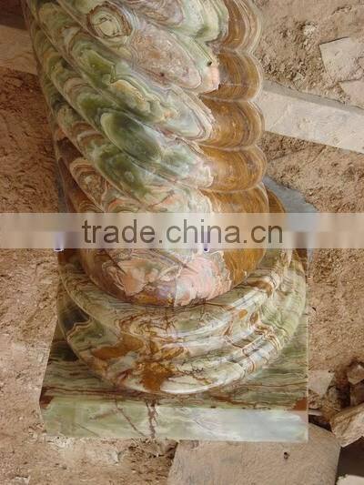 Top selling MULTI GREEN ONYX COLUMNS PILLARS CARVED TOP