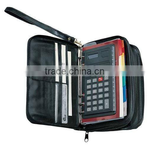 PU note book with calculator/ diary note book bag set
