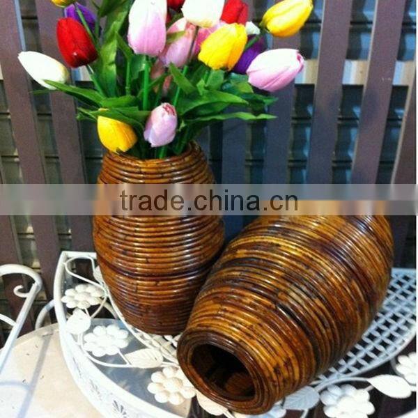 100%handmade craft exquisite wicker hanging flower basket stand