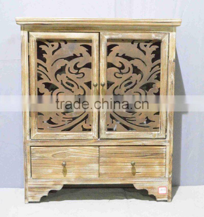 Antique wooden carved case with drawers, wooden carved jewel box