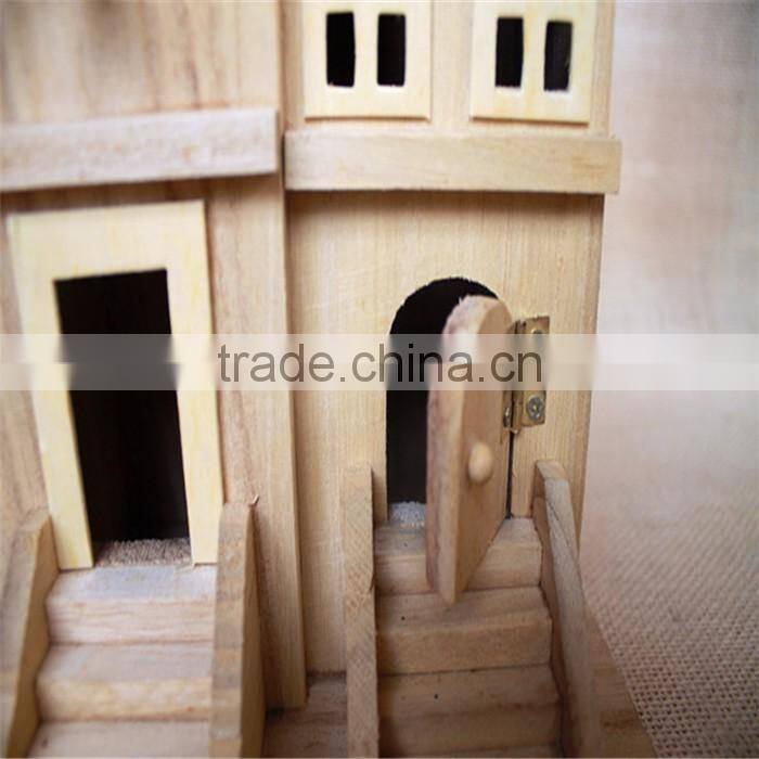 Wood villa building kids wood building kits miniature building wood prefab building for sale