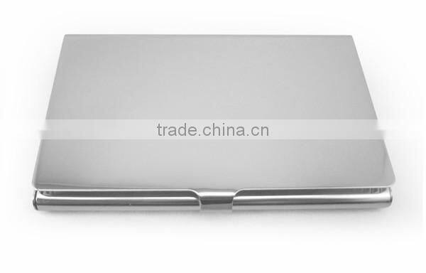 Gold plated stainless steel mirror name card box for gift, platinum business card holder