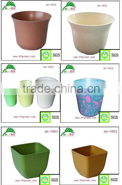 bio & eco square bamboo fiber flower pots
