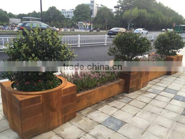 FO-9C53 Square Corten Steel Flower pot/garden planter box
