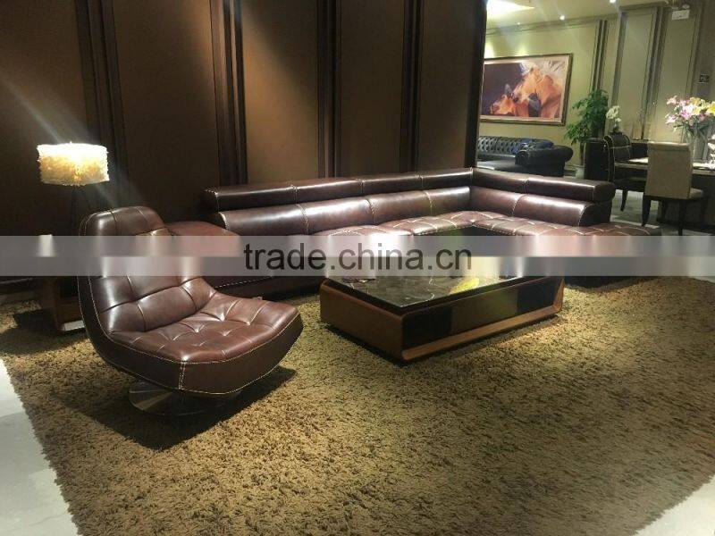 New design high quality top grain leather sofa fashion furniture modern KD-S1808
