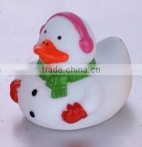 Snowman design PVC bath Christmas duck baby tub floating toy
