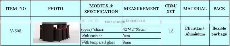 high quality rattan outdoor bar table
