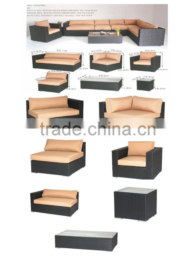 garden rattan sofa or outdoor sofa set or wicker sofa set