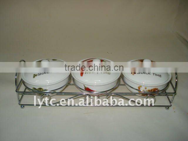 ceramic salt jar with stainless steel stand