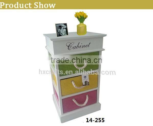 french furniture wholesale whisky cabinet with 3 colorful baskets