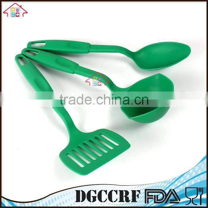 NBRSC high heat resistant Nylon utensil set of 3 kitchen cooking tools Ladle Slotted Turner Spoon