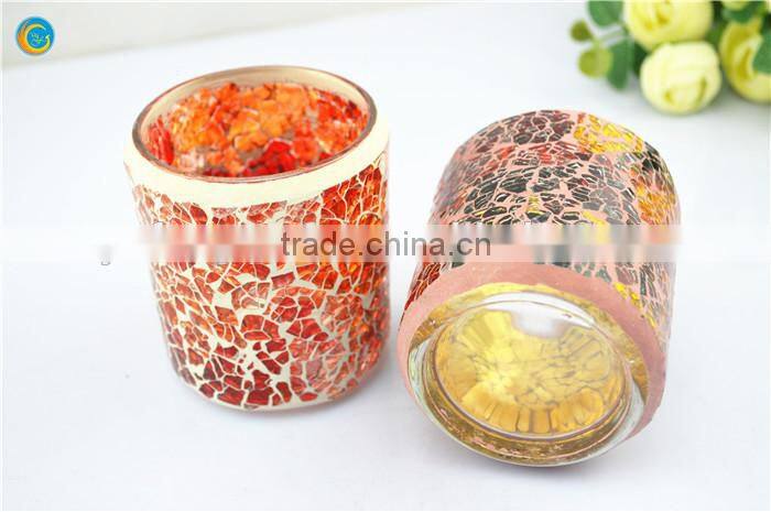 crackle glass votive candle holders