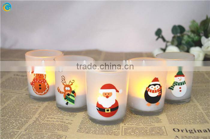 candle holder glass printed industrial lamp vintage