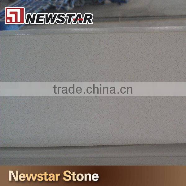 US standard pure color fine grain white quartz tile