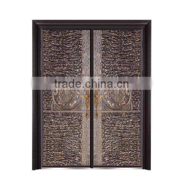 Royal luxury villa entrance door double steel door security main door(BG11-M068)