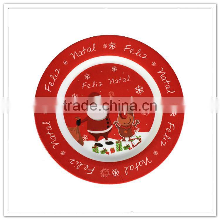 Popular cheap price food safety melamine kids oval christmas dinner plate