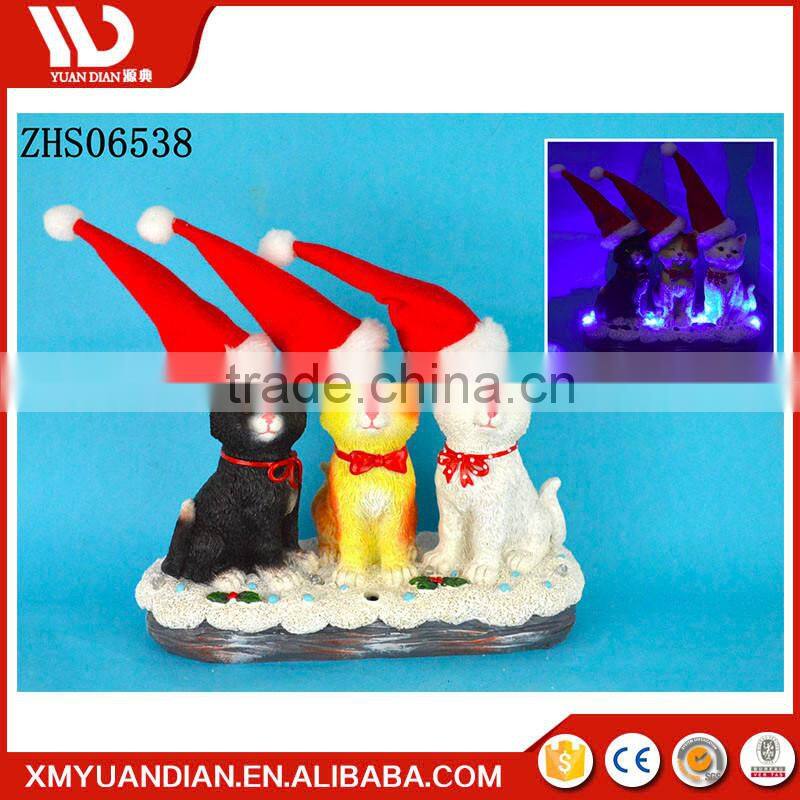 Manufacturer China Animal Gift Craft Large Resin Christmas Light Led Ornaments Wholesale