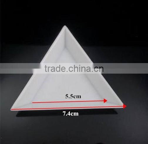 White Plastic Round Sorting Tray for Rhinestone- Nail Art kits