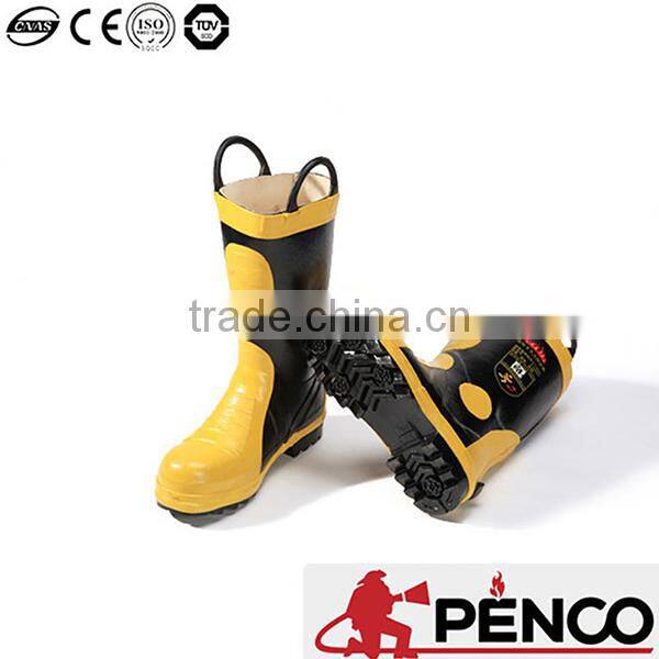 CE EN certificated fire fighter boots with anti alip function