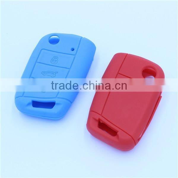 Cheap price Single color silicone car key covers, silicone car key holer for volkswagen golf7