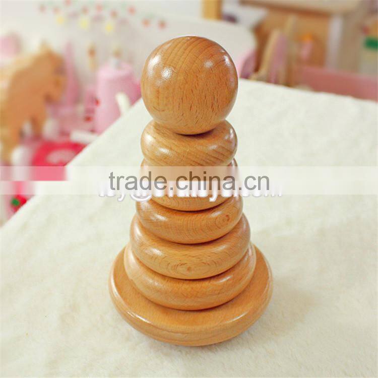 Creative educational baby stacking ring toys wooden block stacking games for kids W13D120