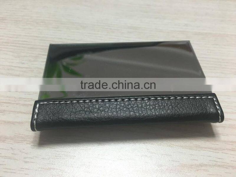 Promotion Leather&Metal Business Card Holder/High Quality PU&Metal Business NameCard Case