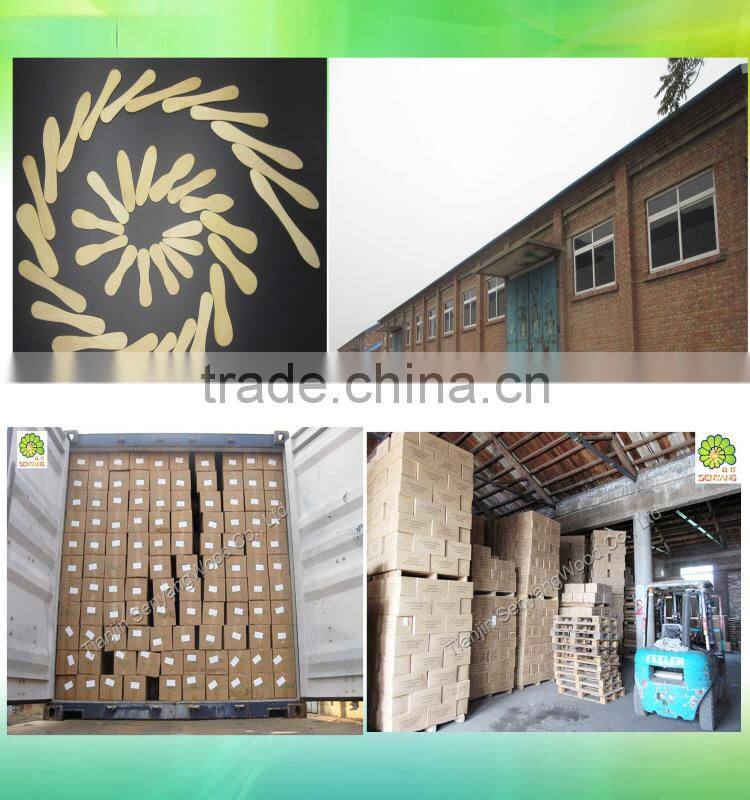 China birch wooden disposable individually wrapped ice cream spoon