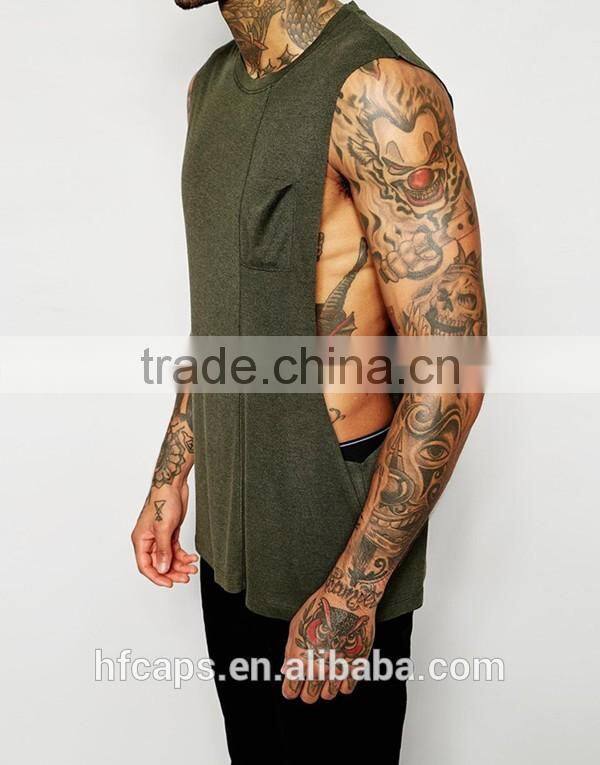 OEM loose Green deep cut gym tank top