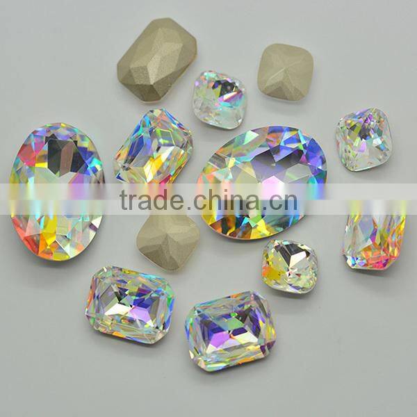 crystal beads square shaped point back for garment