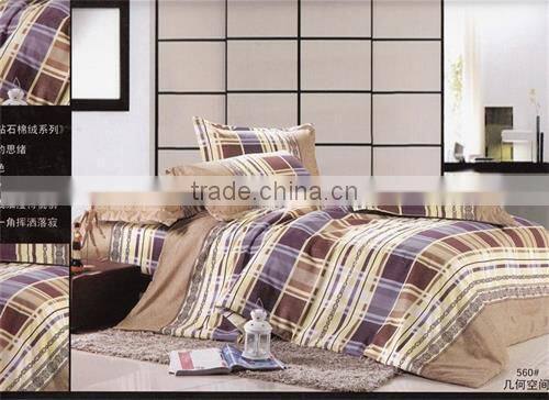 100%polyester digital printed daisy design diamond velvet bedding set